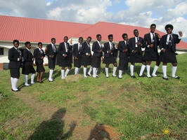 S.5 students in their new uniforms